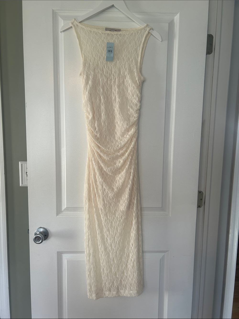 LOFT Ivory Lace Sleeveless Maxi Dress